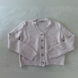 Zara Light Beige Button-Up Cardigan